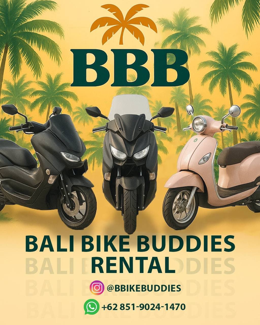 Bali Bike Buddies — brand-new 2024+ scooter rentals in Dalung, Bali
